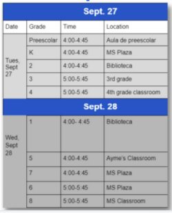 schedule